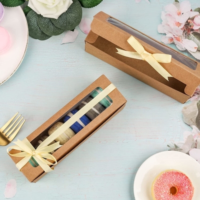 Şeffaf Pencere Şeritli 25'li Makaron Seçim Kutusu 6 Makaron