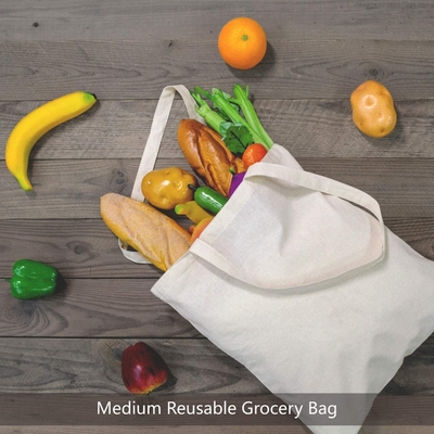 Yeniden Kullanılabilir Bakkal Alışveriş Bez Çantalar DIY Reklam Promosyonu 17.5''x 16.5'' x 5''